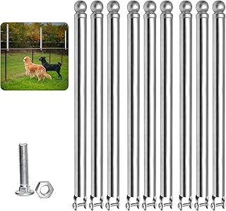 Chain Link Fence Post Height Extender for Dogs/Deer, Heavy Duty Privacy, 2 Ft Fence Extender, Prevents Jumping, 9-pack