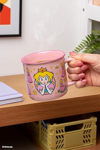 Miniatura 4 de Paladone Super Mario Princess - Taza de café de cerámica rosa con licencia oficial de Nintendo para bebidas calientes, regalo para jugadores,