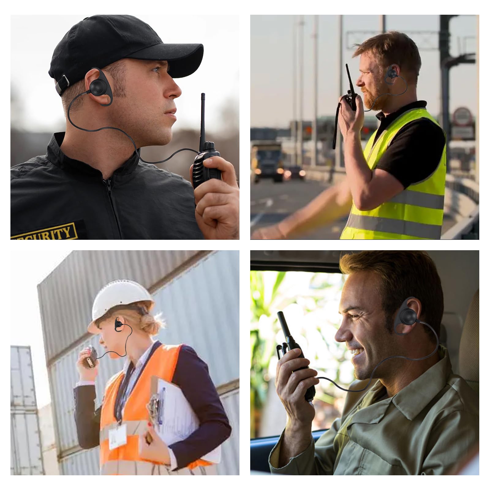 Oreillette Talkie-walkie, 1 Broche 3,5 mm en Forme de D Écouteur Casque Micro PTT, pour radios bidirectionnelles Talkie-walkie