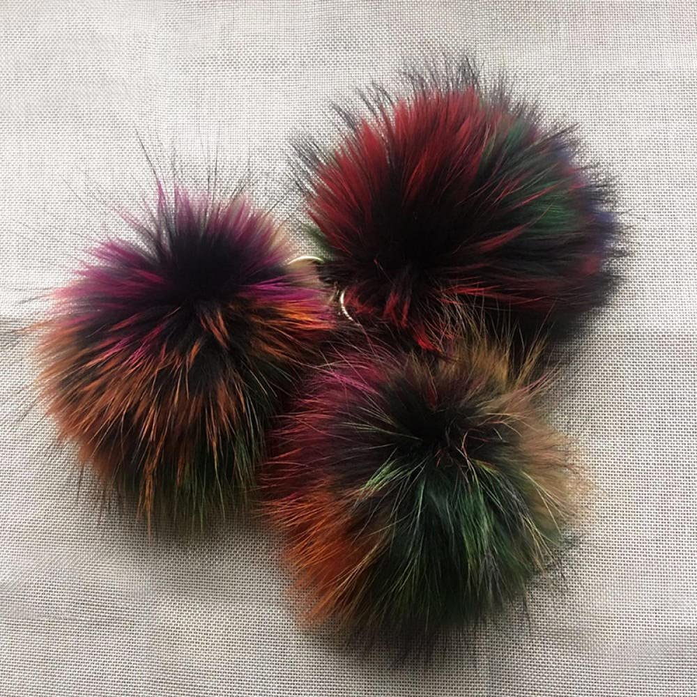 BATLAM Llavero Llavero Accesorios Llavero Bola esponjosa Llavero Piel Llavero Piel Pom Pom Llavero Pompón Llavero Encanto Bolsa Colgante (Color Natural 2)