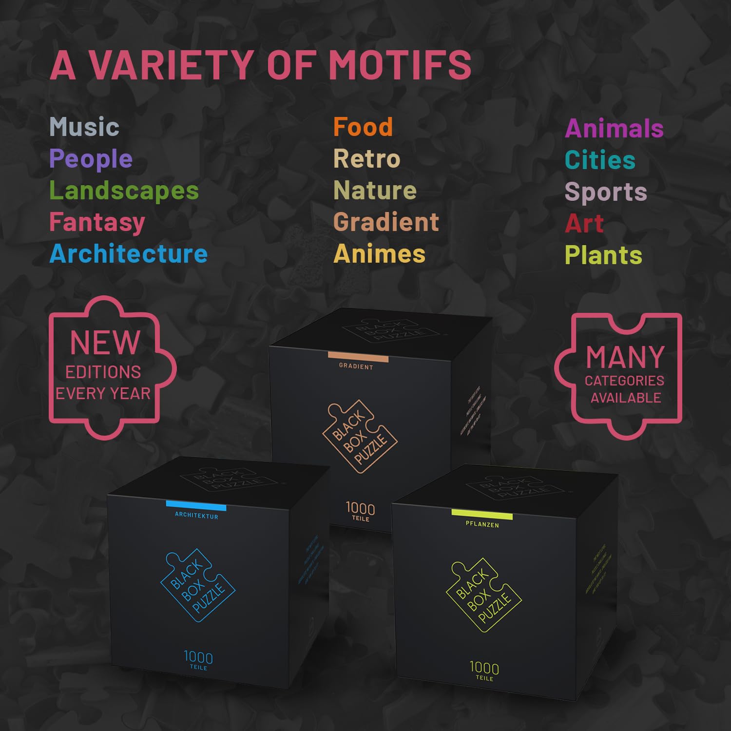 Misu Games Black Box Puzzle Without Template, Jigsaw Puzzles for Adults 1000 Pieces, Cool Jig-Saw Puzzels 20x27 Multiple Categories, Difficult Puzzle (Fantasy, 2023)