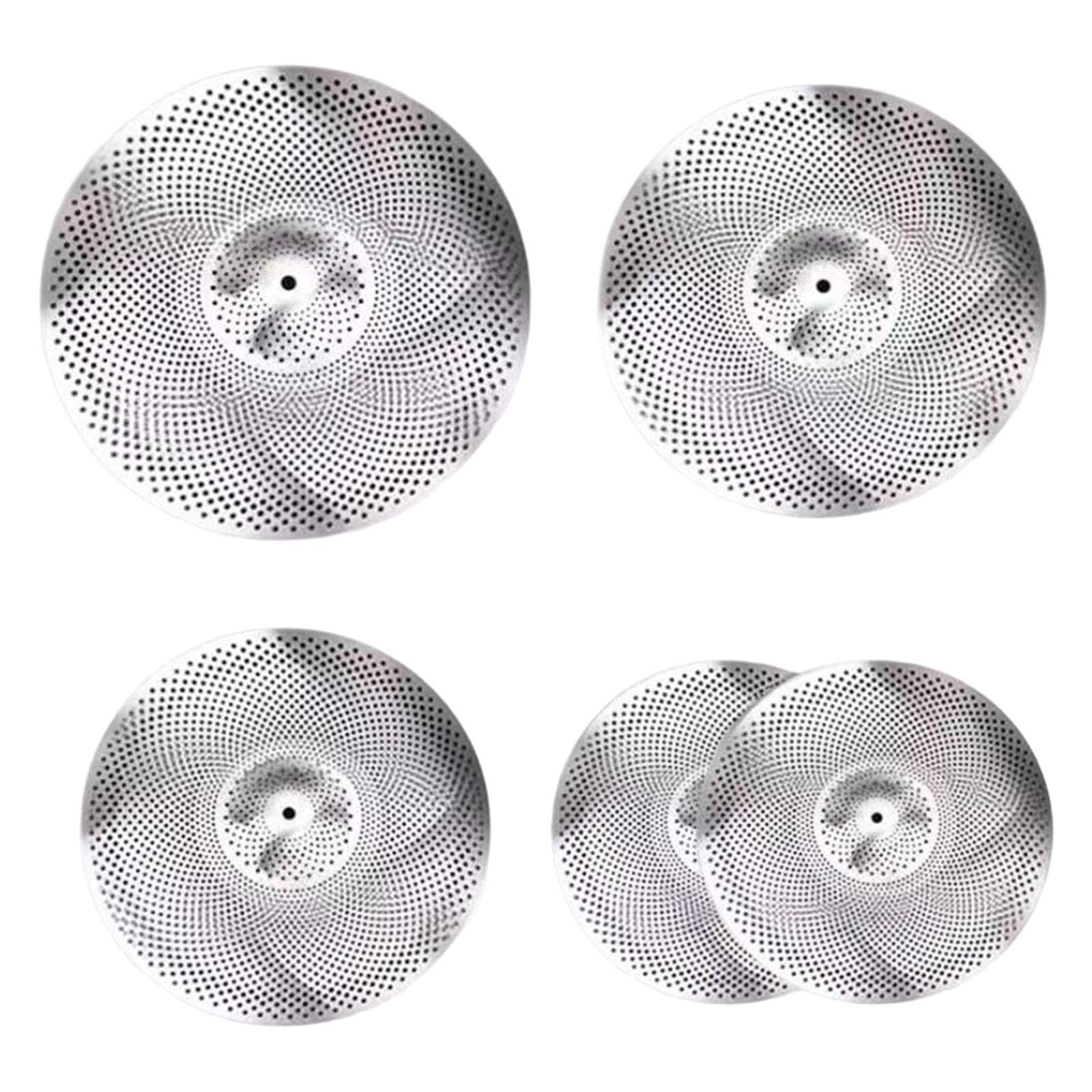 Set di piatti silenziosi per esercitarsi con il batterista, caratteristiche: 14 Hi Hat, 16 Crash, 18 Crash, 20 Ride Mute, confezione di piatti a basso volume, set