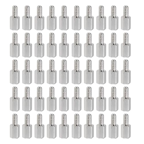 YOKIVE 50 tornillos de separación M3, separadores de PCB hexagonales chapados en níquel, mantienen la altura consistente, ideal para placa base