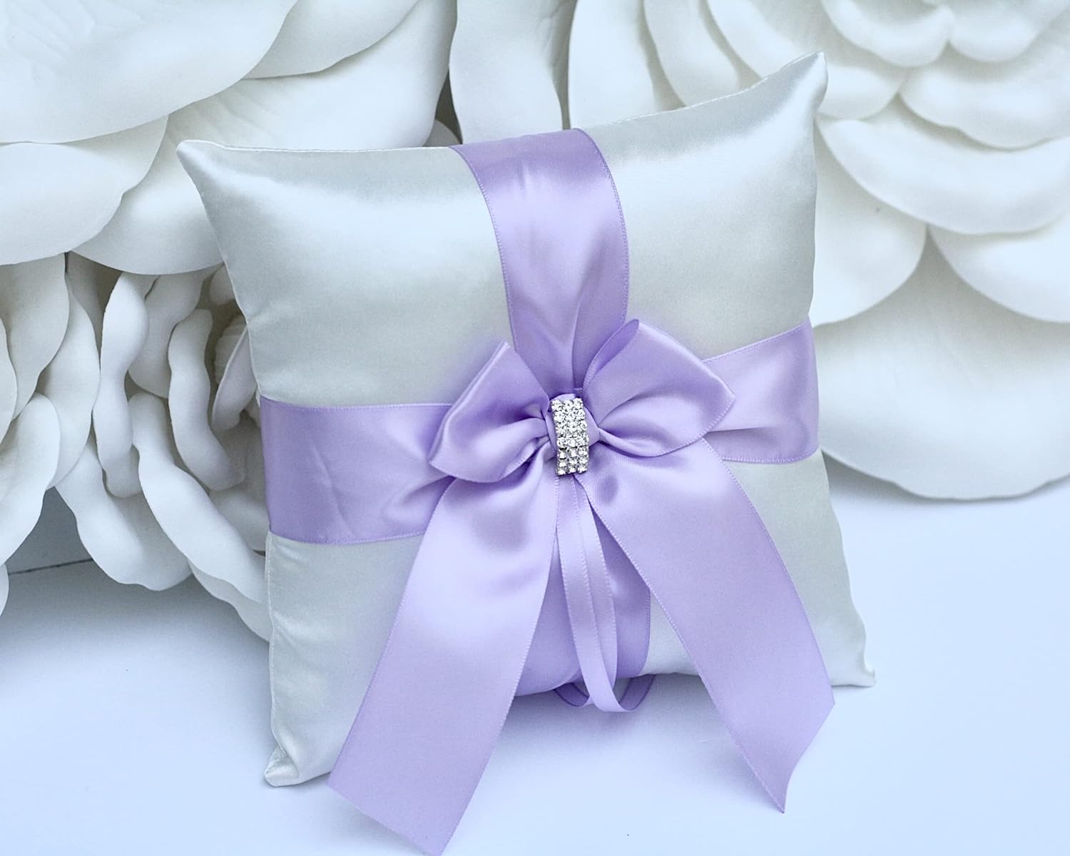 Ring Bearer Pillow ONLY, Wedding Ring Pillow in Ivory and Lavender Color