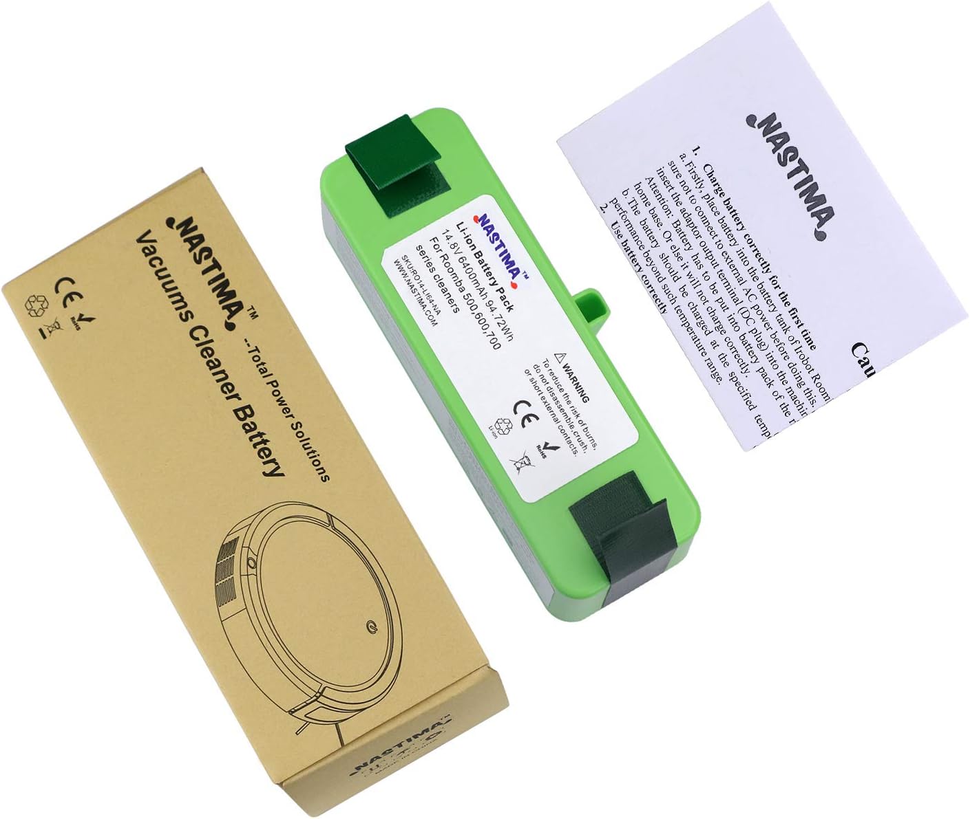 NASTIMA 6400mAH Lithium ion Replacement Battery for iRobot Roomba 500 600 700 800 Series 500 510 521 530 531 532 533 535 550 552 560 562 565 570 580 600 610 620 620 620 622 650 660 700 760
