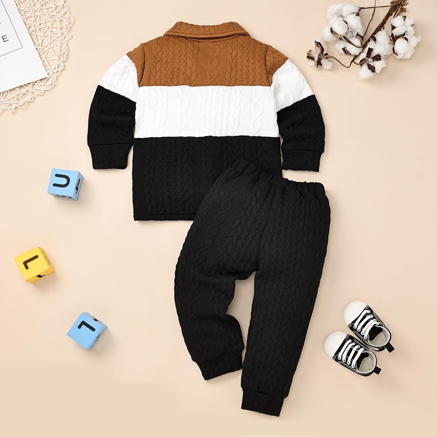 Baby Boy Fall Winter Clothes Toddler Boy Outfits Patchwork Button Down Tops Shirt Pocket Pants 2 Piece 12 Months-5T - Image 3