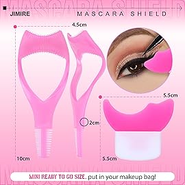 3 in 1 Mascara Shield 2Pcs Lash Tools Mascara Shield Applicator Guard Lash Buddy Silicone Eyeliner Stencils Beginners Friendly Makup Tool by JIMIRE (Plum)