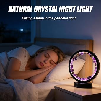 Natural Crystal Lamp – 3 Dimmable Mode Amethyst Crystal Light