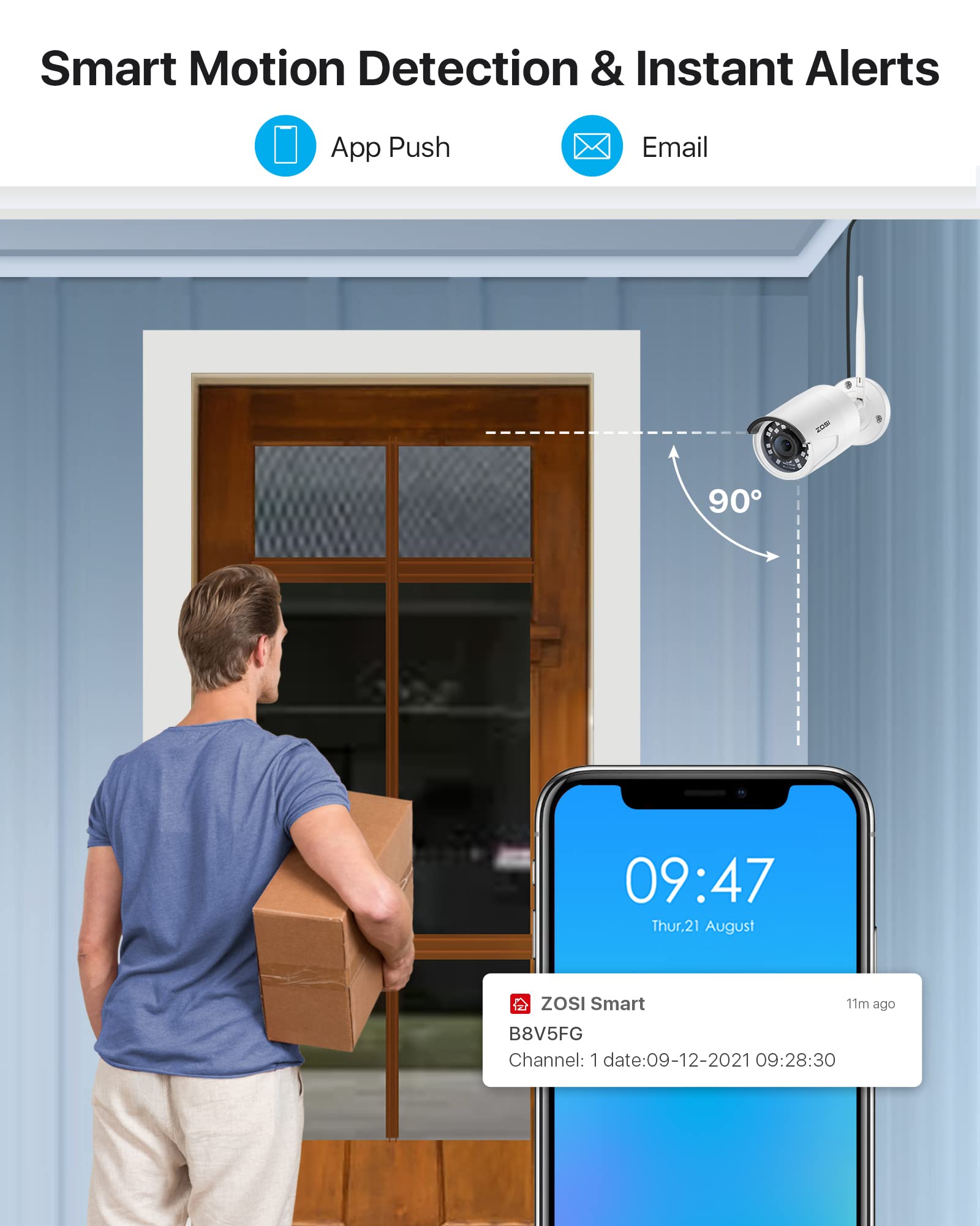 ZOSI 2K Wireless Security Camera System with 2TB Hard Drive,2K H.265+ 8