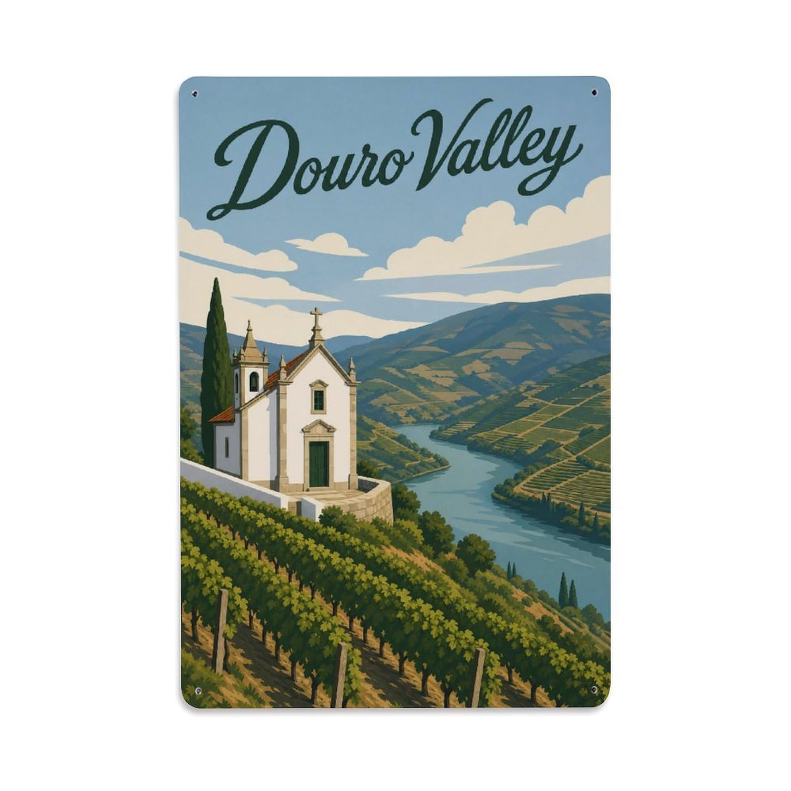 Metal Tin Sign Portugal Douro Vintage Travel