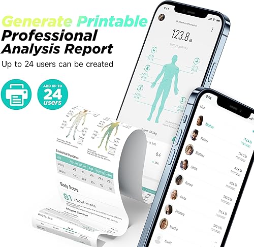 Miniatura 6 de RunStar Báscula inteligente apta para FSA y HSA, 8 electrodos, báscula digital de baño para peso corporal y grasa, IMC, medición de composición