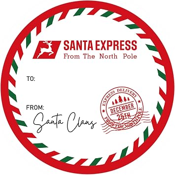 Anwyll from Santa Christmas Gift Stickers 120Pcs 2Inch to from Merry Christmas Name Stickers Self Adhesive Christmas Envelope Seal Label Sticker Xmas from the North Pole Sticker for Card Gift Wrapping