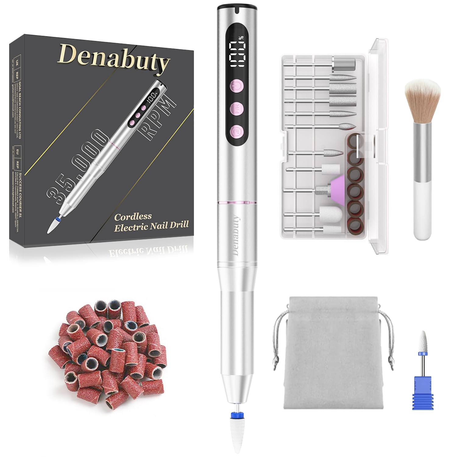 Denabuty Electric Nail Drill Cordless