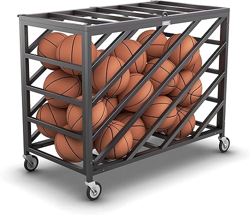 Murray Sporting Goods Armario portátil de almacenamiento de pelotas de alta calidad Carrito de almacenamiento de baloncesto, voleibol, pelota de