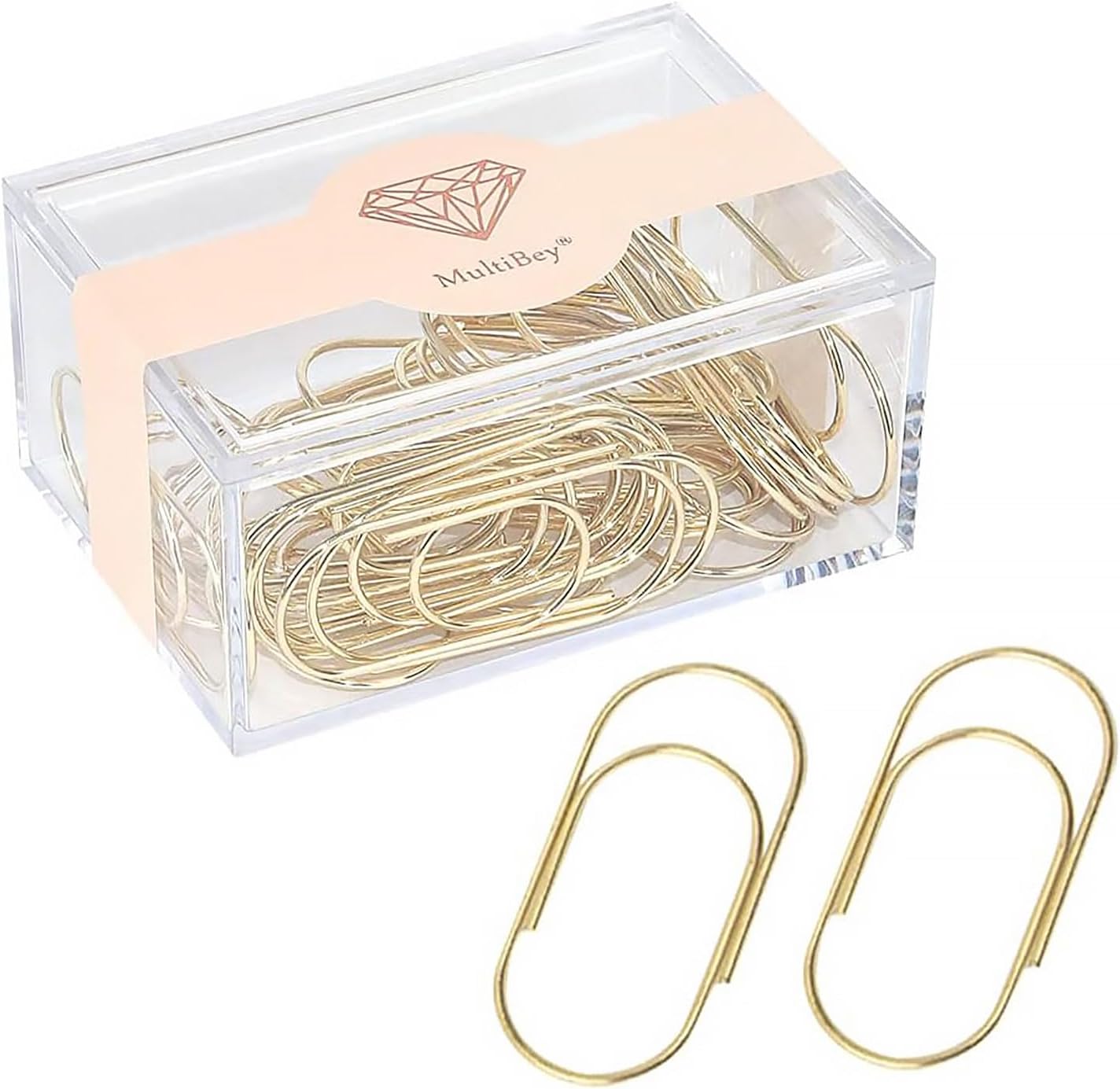 MultiBey Gold Jumbo Paper Clips, 30 Pack, 2 Inch Large Metal Clips