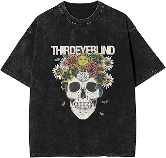 Mens Washed Graphic Cotton T-Shirt Trendy Loose Breathable Round Neck Tops