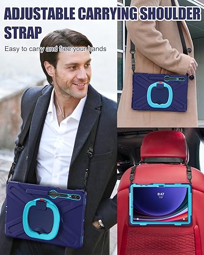 Miniatura 5 de BRAECN Funda para Samsung Galaxy Tab S9 FE+S9 Plus de 12.4 pulgadas 2023, funda de silicona resistente con soporte para S Pen y protector de