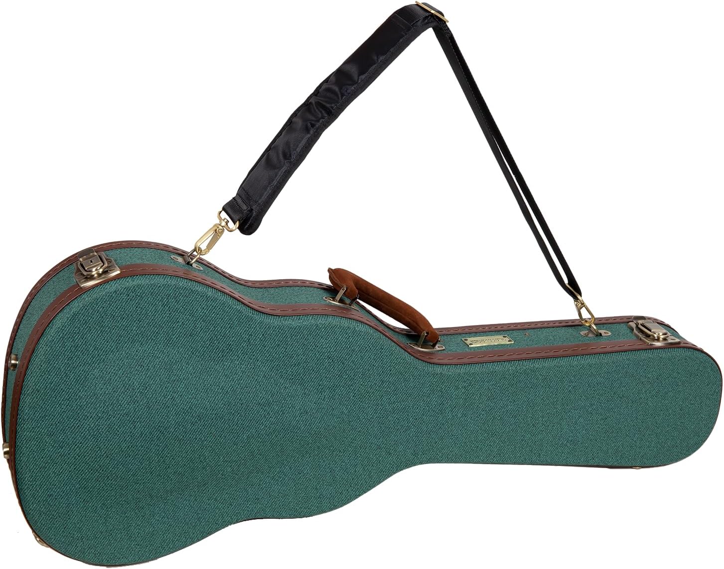Crossrock Master Series Baritone Ukulele Case for 30'' & 31'' | Malachite Blue Eco Tweed Fabric, Re-Engineered Shell, Backpack Straps & Leather Handle (CRW720BUMB)