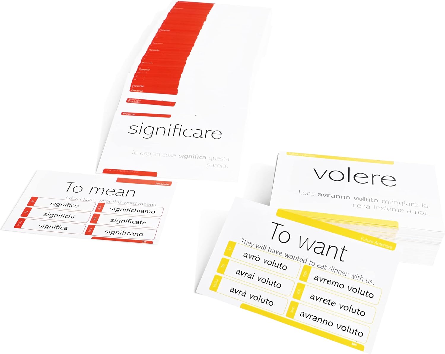 Pat's Flash Cards 800 Italian Conjugation Flash Cards - 200 Verbs with Full Examples in Both Italian and English and 6 Different Tenses Made in The U.S.A