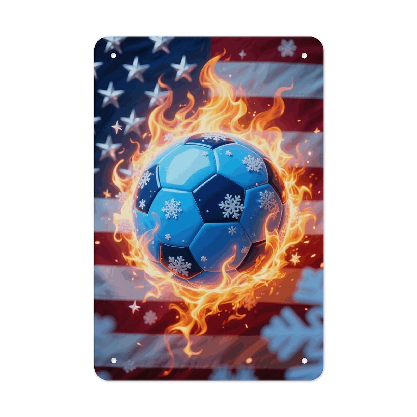 Vintage Tin Sign 8x12 Inch - Rustic Dustproof Metal with Pre-Drilled Holes, Soccer Wall Decor for Man Cave, Garage, Bar, Kitchen & Office