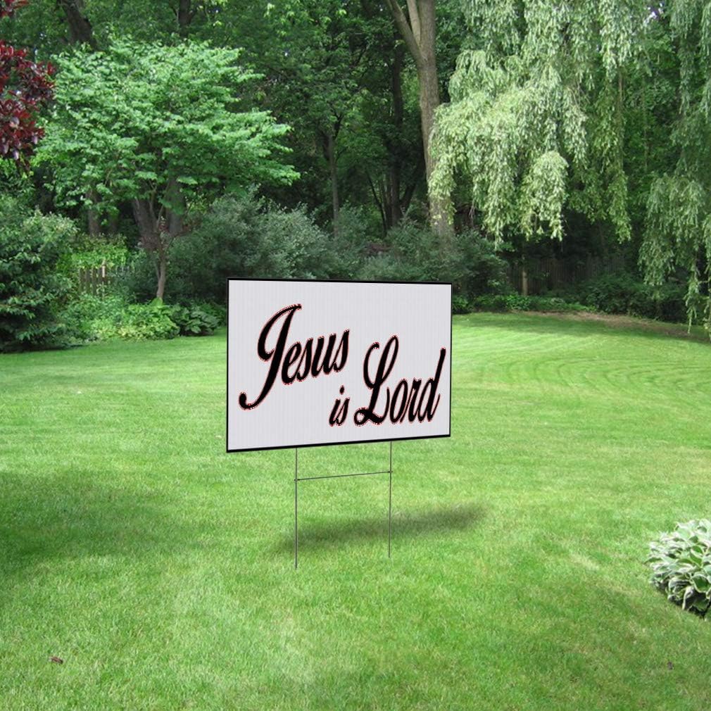 Weatherproof Yard Sign God Jesus is Lord X1 Lawn Garden 18x12 Inches 2 Sides Print Design Only