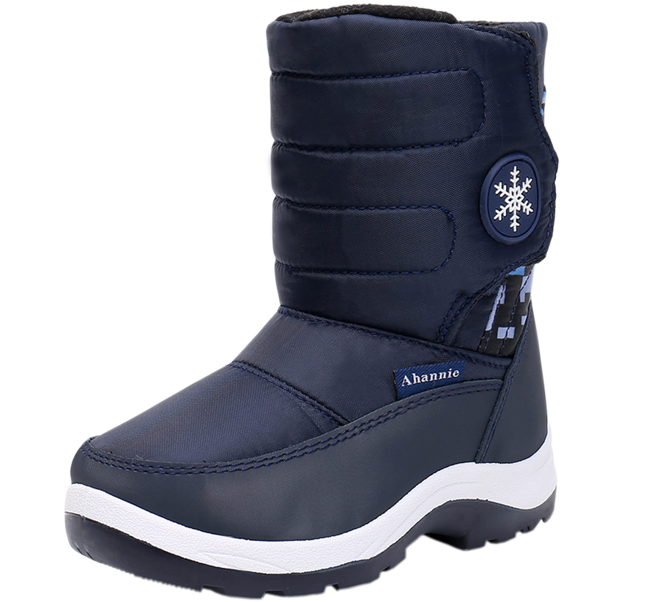 AhannieToddler Boys Girls Warm Snow Boots, Kid Outdoor Insulated Winter Boots
