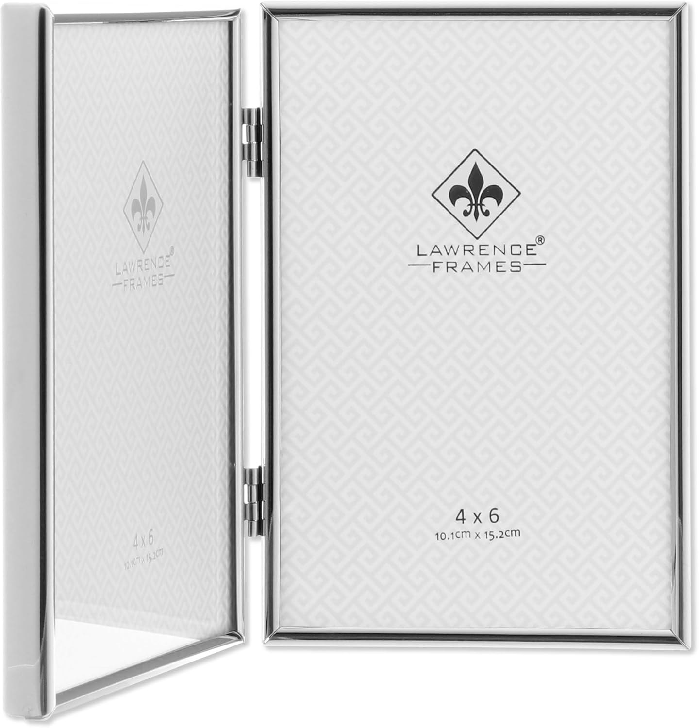 Lawrence Frames Hinged Double Simply Metal Picture Frame, 4 by 6-Inch, Silver image 3