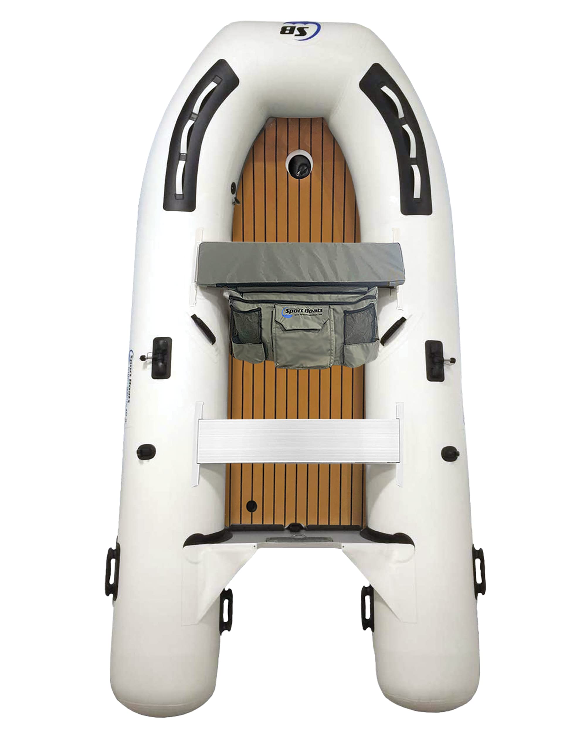 White Marlin 9.8' Air Floor EVA 2n1 Teak Foam Inflatable Air Floor Dinghy