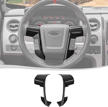 Voodonala for Ford F150 Raptor 2009-2014 Center Steering Wheel Panel Cover Compatible with Ford F150 Raptor 2009-2014, Carbon Fiber Only for Raptor