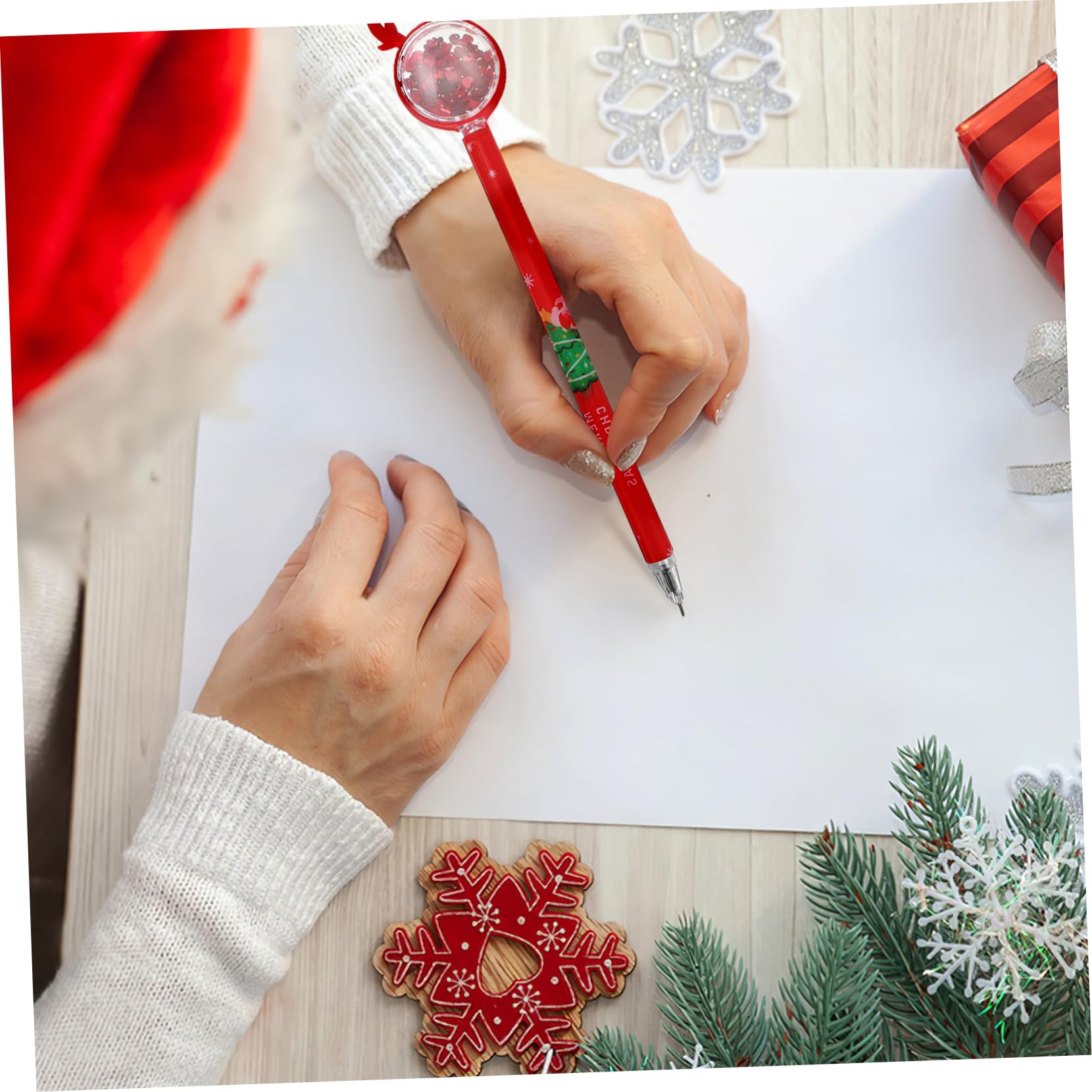 Alasum 36 Pièces Stylos Gel Noël à Motif Renne avec Paillettes Stylos Écriture Colorés Bleu Rouge Vert Marron pour Bureau École et Festifs