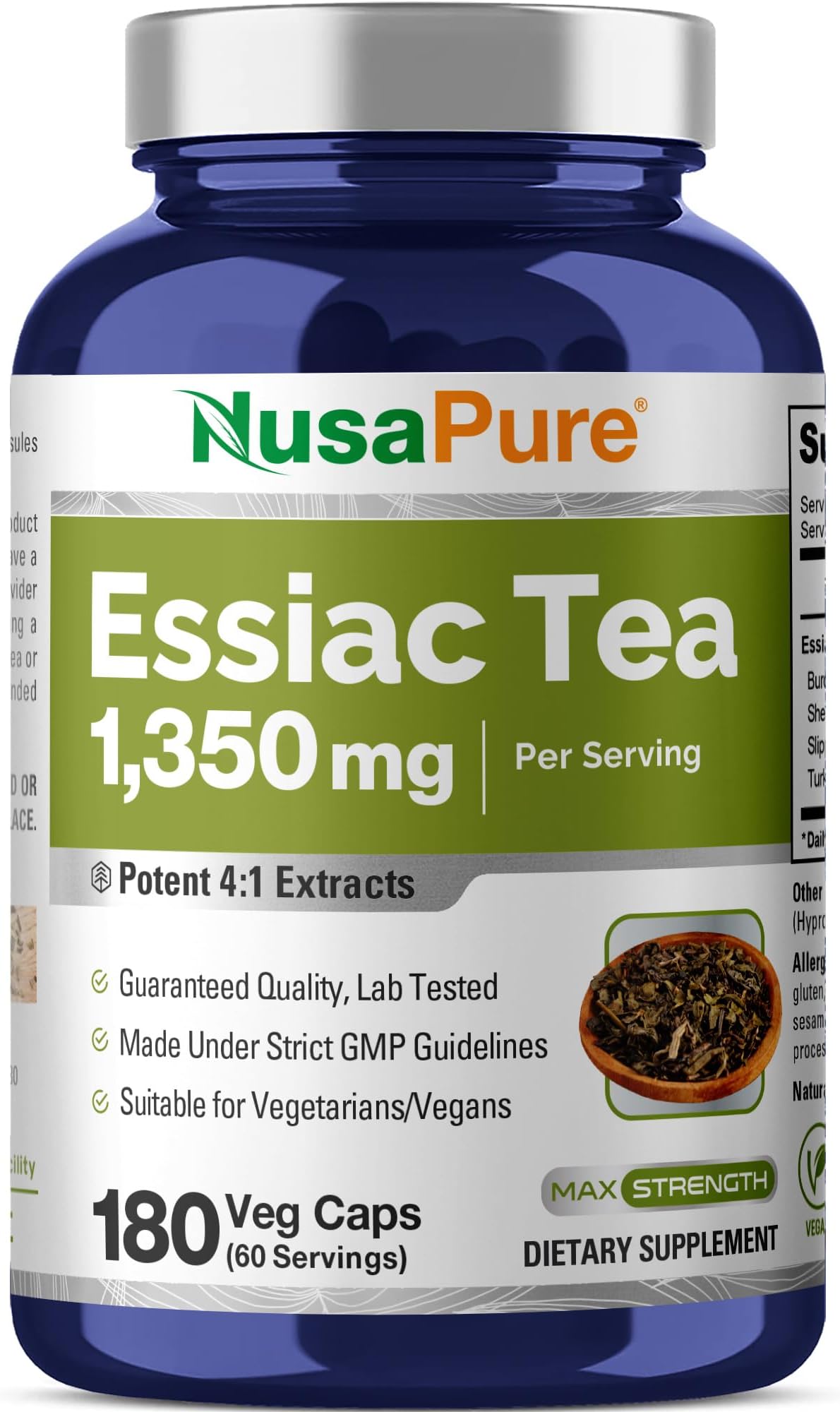 Essiac Tea 1350 mg 180 Veggie Caps (Vegetarian, Non-GMO)
