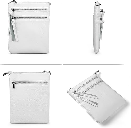 Miniatura 6 de befen Pequeños bolsos cruzados de cuero genuino para mujeres, bolsos de hombro de viaje de moda con múltiples bolsillos con cremallera