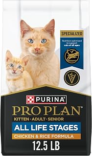 Purina Pro Plan All Life Stages High Protein Cat Food Chicken and Rice Dry Kibble 12.5 Pound (Pack of 1)