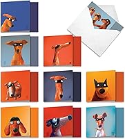 Vista 12 de The Best Card Company - 10 tarjetas de felicitación para perros en blanco para todas las ocasiones (4 x 5.12 pulgadas) - Perros de ojos de lectura