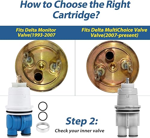 Miniatura 3 de LUTER RP19804 Reemplazo del cartucho de ducha para la serie 13001400 con repuesto de tuerca de capó RP22734 compatible con válvula de entrada gruesa