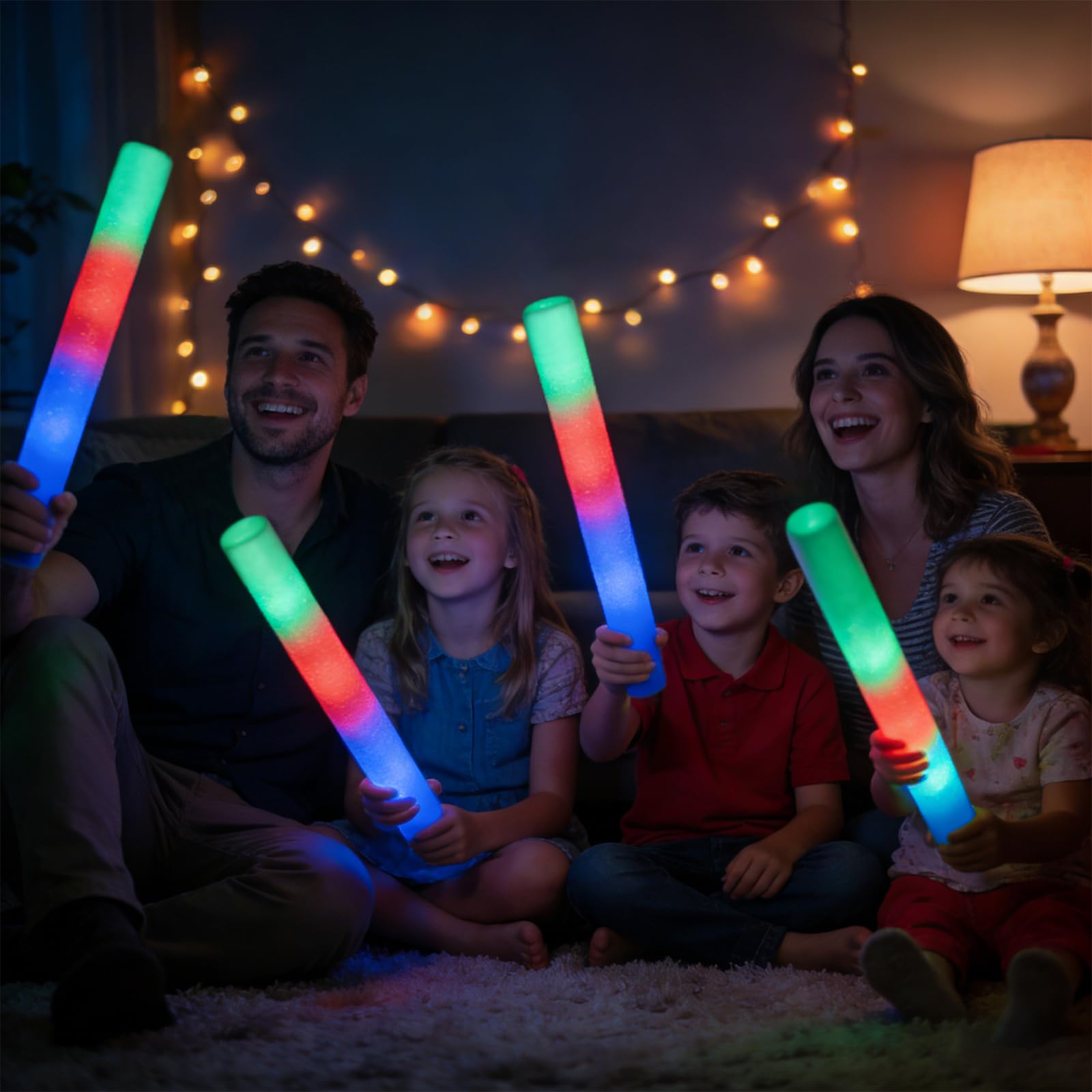 SHQDD 125 bastoncini luminosi in schiuma, si illuminano al buio per feste, con 3 modalità lampeggianti colorate, confezione per feste per matrimoni, compleanni, concerti, Capodanno, Halloween, Natale