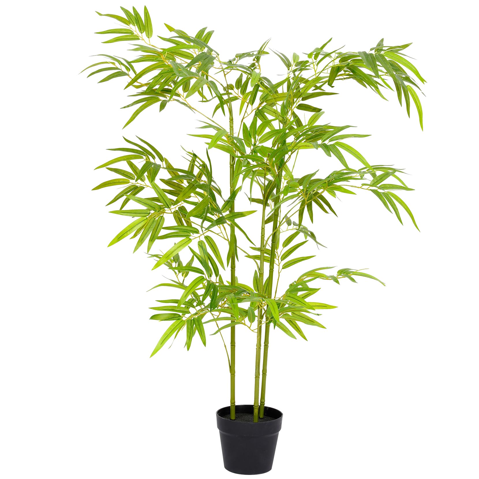 Amazon｜YOLEO 人工観葉植物 人工竹の木 高さ120cm 3本立て 葉480枚