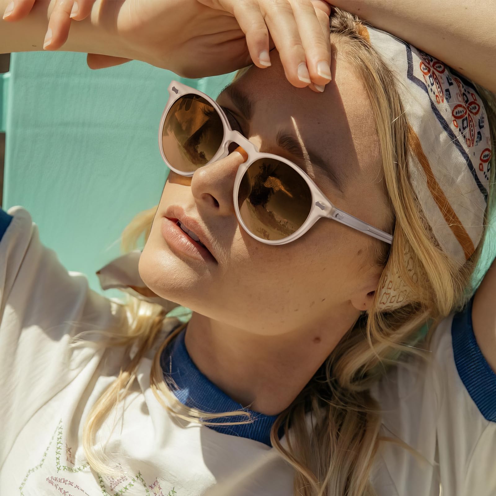 Carfia Retro Rotondi Occhiali da Sole da Donna Polarizzati UV400 Protezione