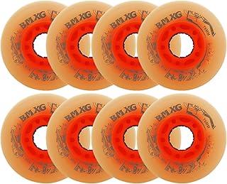 Inline Skate Wheels, Replacement Roller Skating Wheels 8 Pack Light Up Inline Skate Wheels,93A Brake Wheel,Glow-In-The-Dark Wheels,Inline Instead of Wheels 76mm without Bearings,Red,76mm