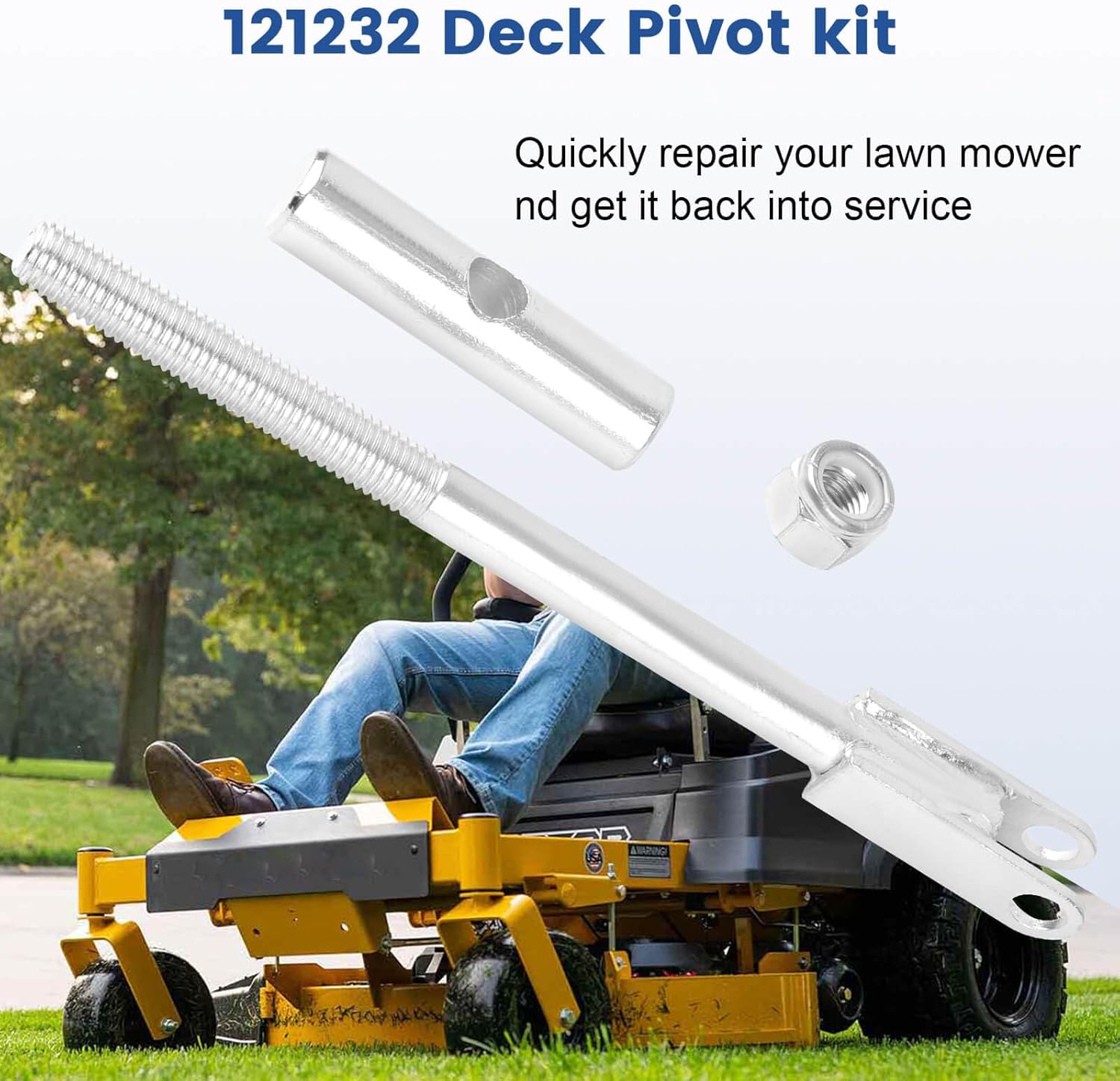 QCG 121232 Deck Pivot Kit (1/2" Rod) Compatible with Hustler Lawn Mowers Raptor 36" 42" 52" ZTR Zero Turn Mowers Replaces 603918 285-992