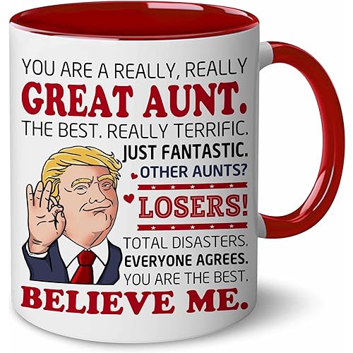 BECHUSKY Christmas Mugs For Aunt Birthday Gifts - Aunts Gifts from Niece, Nephew - Great Auntie Gift - Best Aunt Ever Mug - Going to be an Aunts Coffee Mug - Mothers Day, Birthday Gift For Auntie