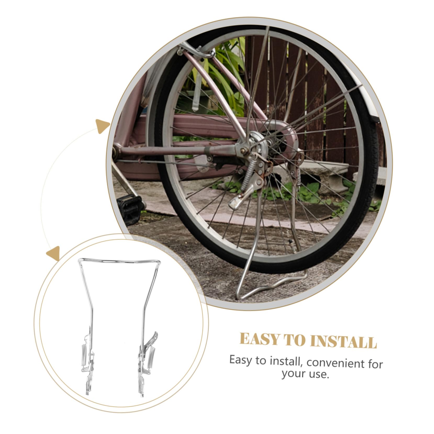 SHINEOFI Bicicletta con Gambe Doppie Calcio Montagna Cave di Bici Regolabile in Piedi cavalletto di Ricambio Resistente all'Usura Fornitura Bici Comodo cavalletto per Bici Acciaio Argento