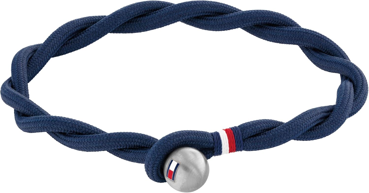 Tommy Hilfiger 2790447 Men's Jewelry Stainless Steel & Blue Cord Rope bracelet Color: Blue