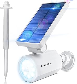 Bell+Howell Bionic Spotlight White Solar Outdoor Lights with Motion Sensor Super Bright 8 Bulb LED Lights Waterproof Landscape Security Lights for Patio Garden Solar Lights Outdoor As Seen On TV
