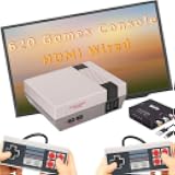 Retro Game Console with 620 Video Games,Classic Mini Game System with Wired Controller,HDMI and AV Output Plug and Play Video Games (Grey)