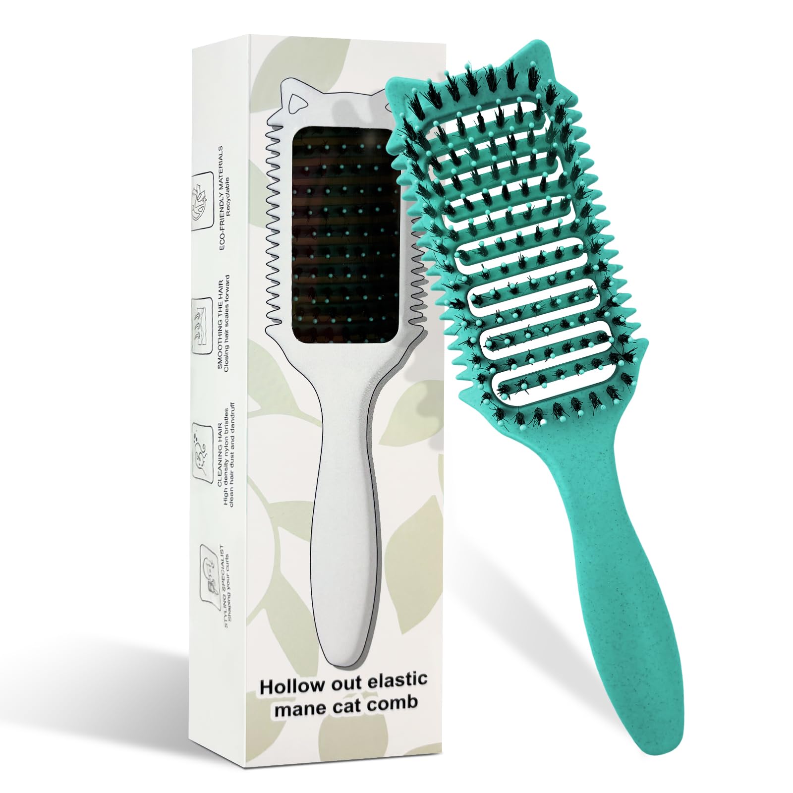 CNMTCCO Lockenbürste, Curl Definition Styling Bürste, Wildschweinbürste zum Entwirren und Formen für Frauen
