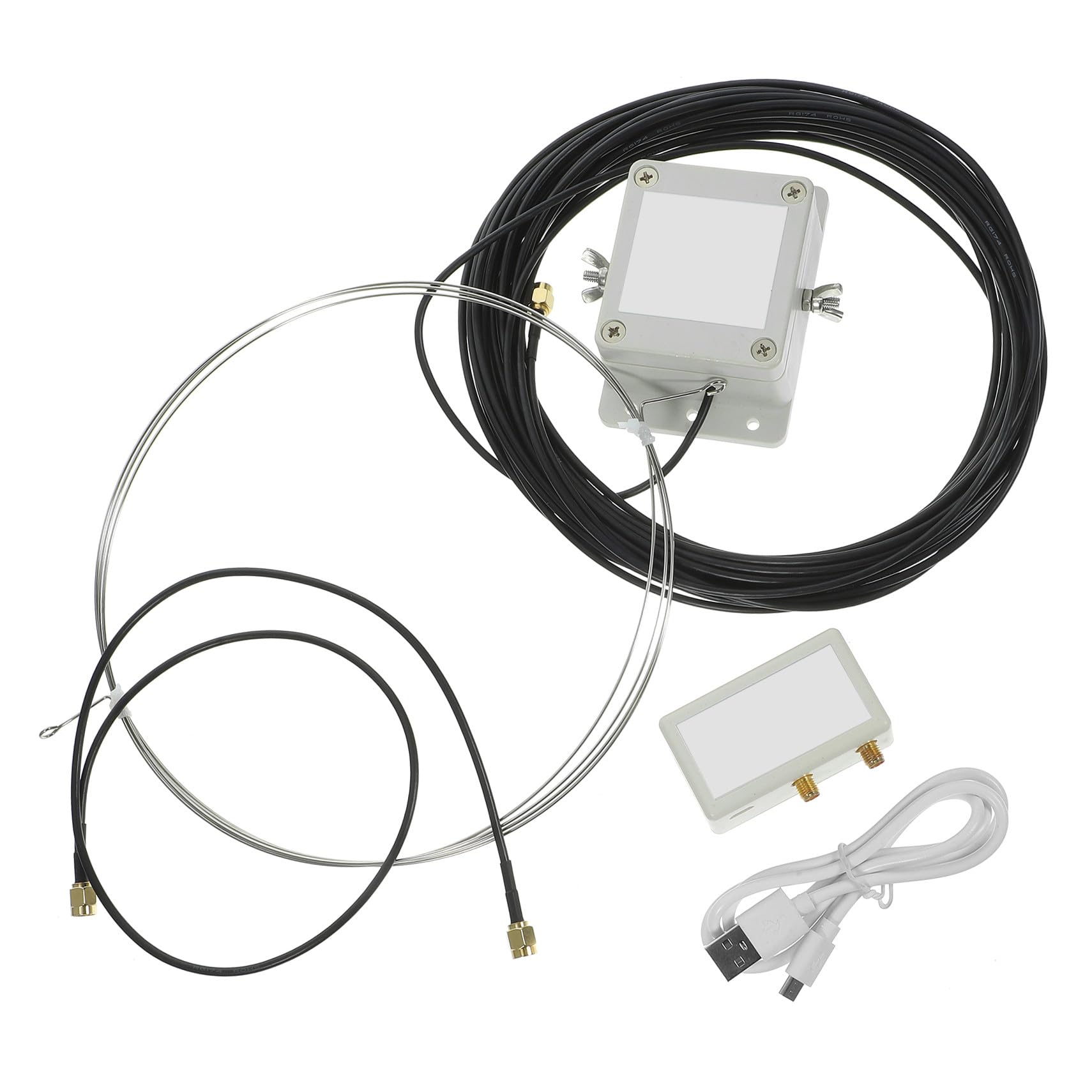 Antenne Active De Réception à Boucle Acier Inoxydable Suppression De Bruit Locale Antenne Moyenne Et Ondes Courtes USB pour Installation Facile sur Balcon Ou Toit