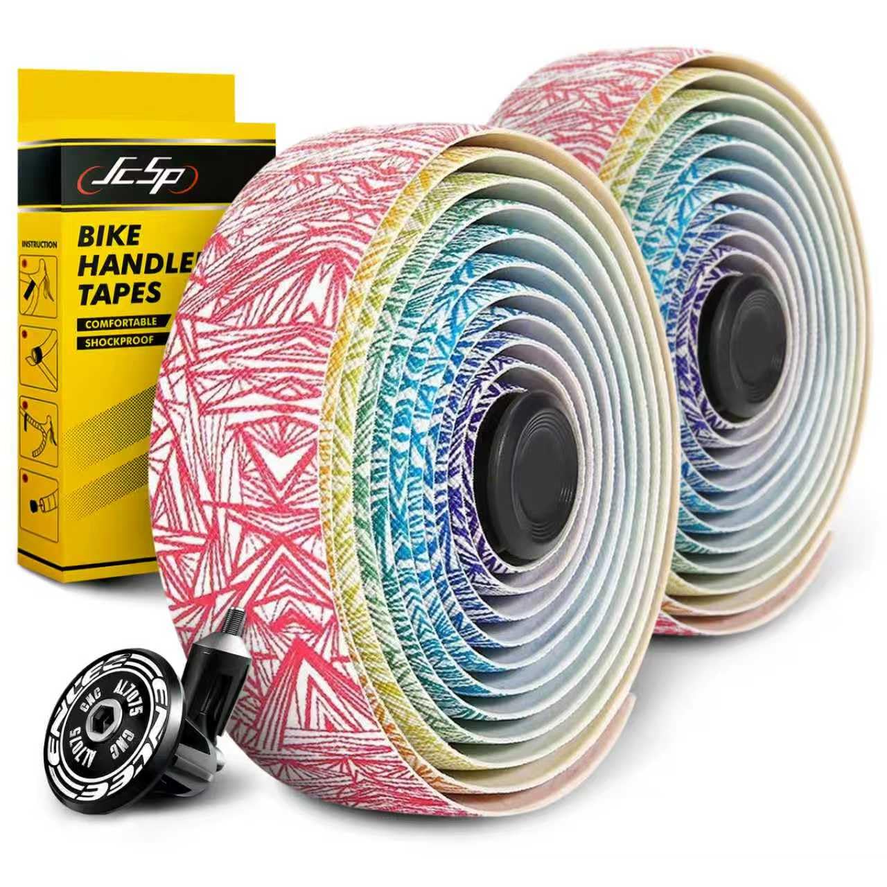 Nastro Manubrio Bicicletta, Bicycle Cycling Nastro, per MTB e bici da corsa, antiscivolo e ammortizzante, avvolgete il vostro manubrio (Multicolore)