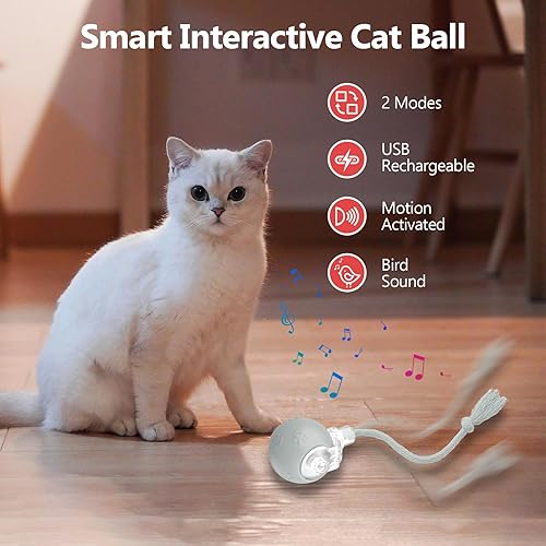 Miniatura 2 de Juguetes interactivos para gatos, juguete de movimiento automático para gatos adultos aburridos de interior, juguetes para gatos de rodamiento