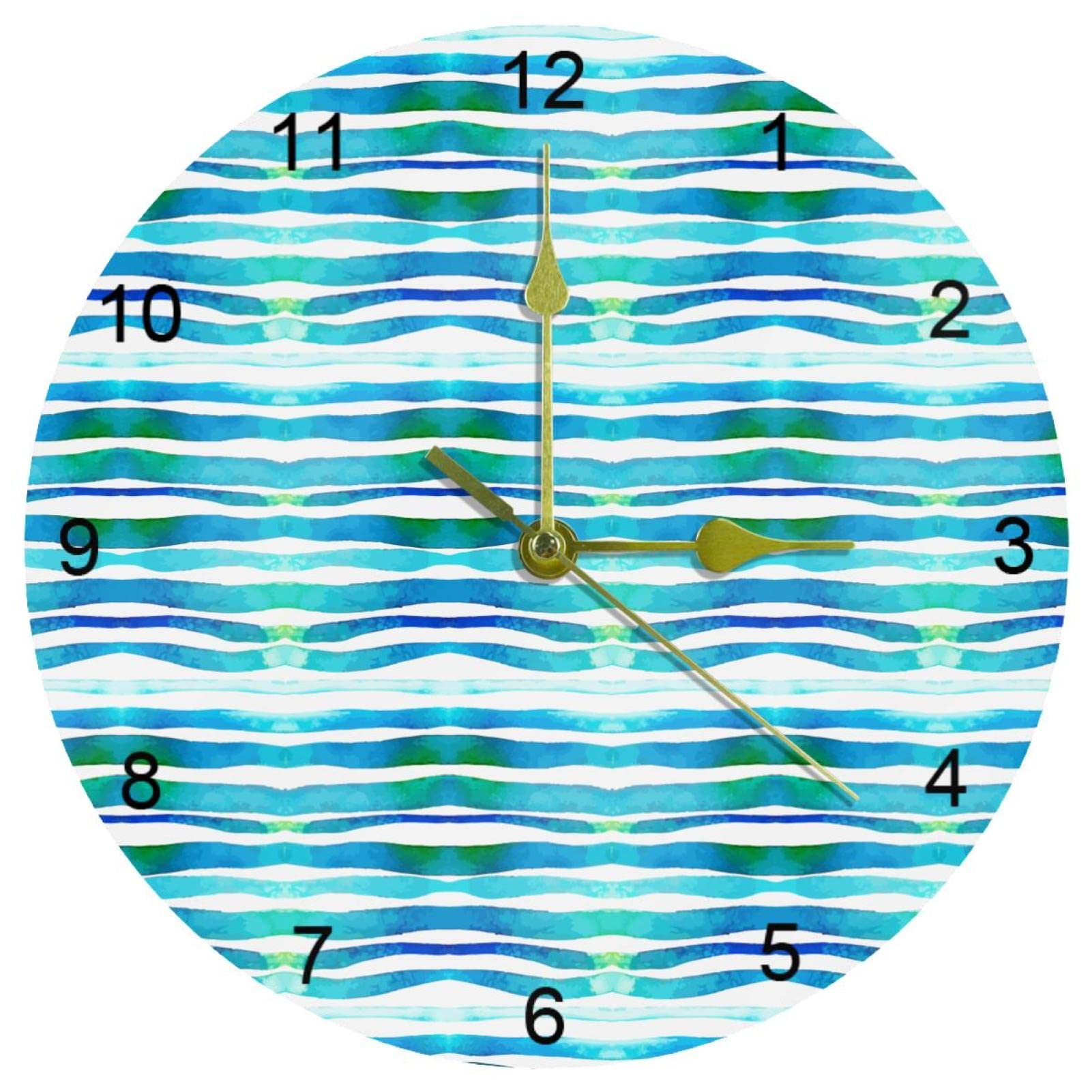 Horloge murale silencieuse ronde pour cuisine et salon lumineux